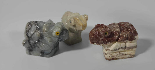 Small Soapstone Animal-Chameleon On A Rock