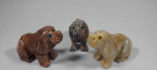 Small Soapstone Animal-Sitting Dog