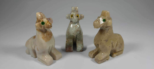 Small Soapstone Animal-Sitting Giraffe