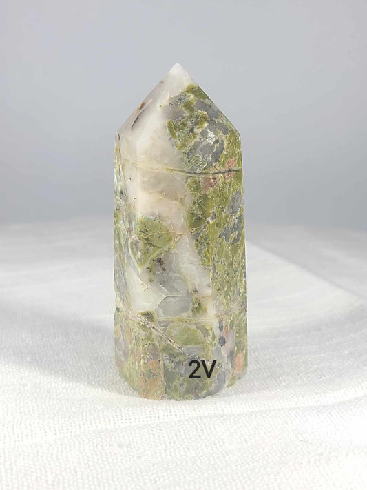 Unakite Jasper Tower 2V