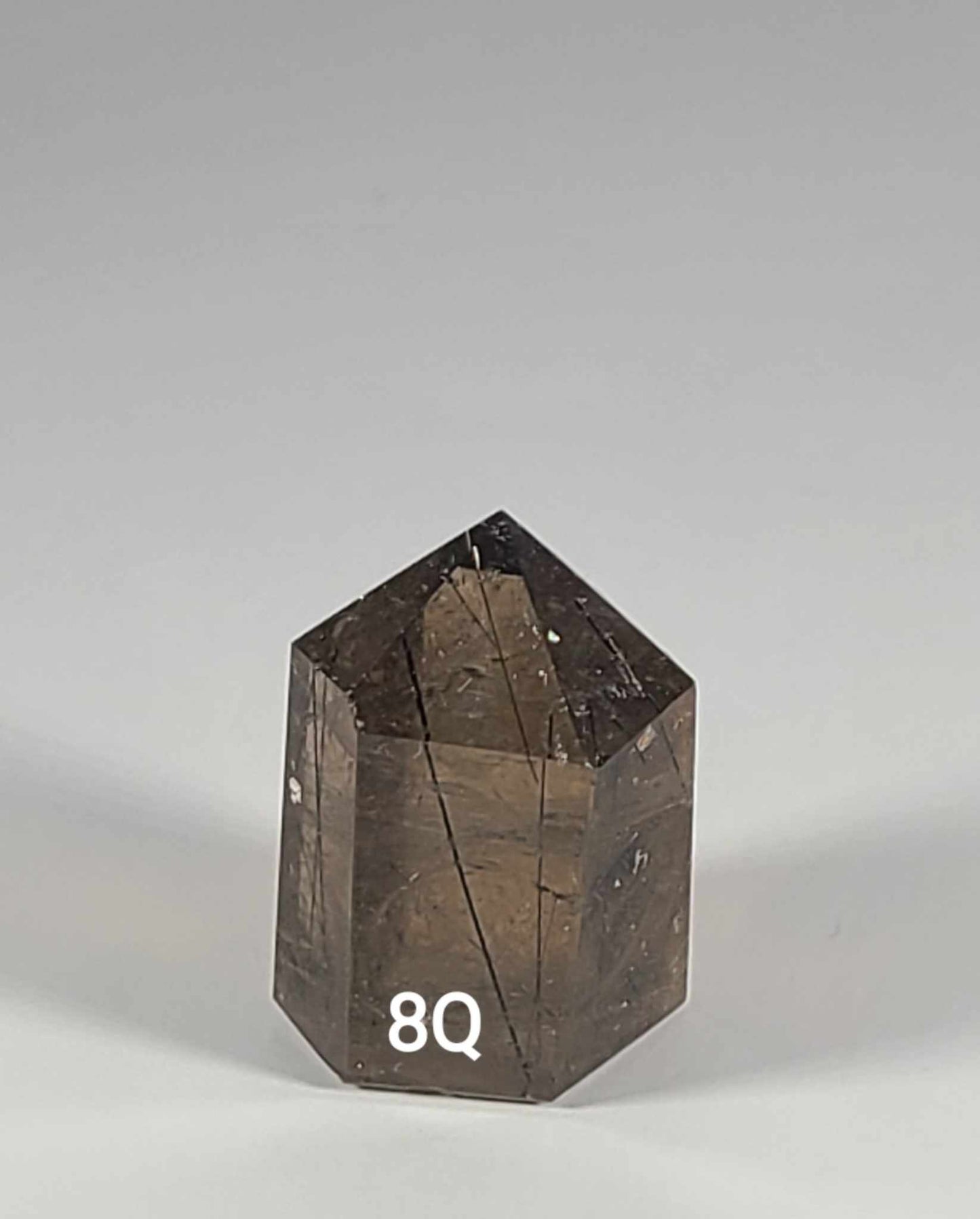 Black Tourmaline in Smoky Quartz Tower 8Q