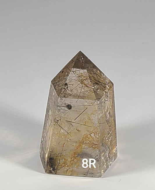 Black Tourmaline in Smoky Quartz Tower 8R